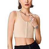 LEINIDINA Chest Binder for Transgender FTM LGBT Tomboy Crew Neck Front Closure Women Binder Bra Tank Top
