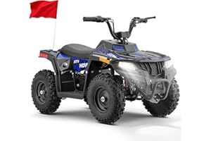 SUNDERWELL Electric ATV for Kids, 500W 36V Electric 4 Wheeler 12/15MPH Adjustable Speed, Electric Quad with Double Shock Absorption and Disc Brake,Capable of Bearing 143 lbs (Blue02)