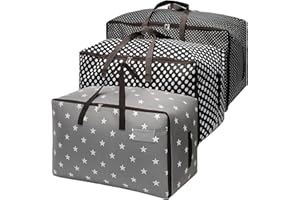 Yopay 3 Pack Extra Large Moving Bags, 24 Gallon Heavy Duty Storage Totes | Waterproof Foldable for Moving, College Dorm, Camp