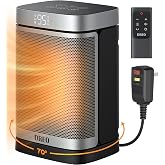 DREO Space Heater for Bathroom and Indoor, Portable Heater, 1500W Safe and Quiet PTC Ceramic Heater, 41-95°F Digital Thermost