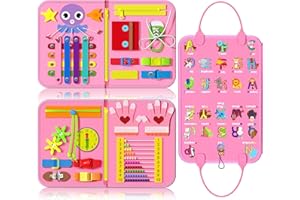 Exorany Busy Board Montessori Toys for 1 2 3 Year Old Girl & Boy Birthday Gifts, Autism Sensory Travel Toys for Toddlers 1-3, Learning Educational Activities Toddler Toys Age 1-2, 2-4 Girls