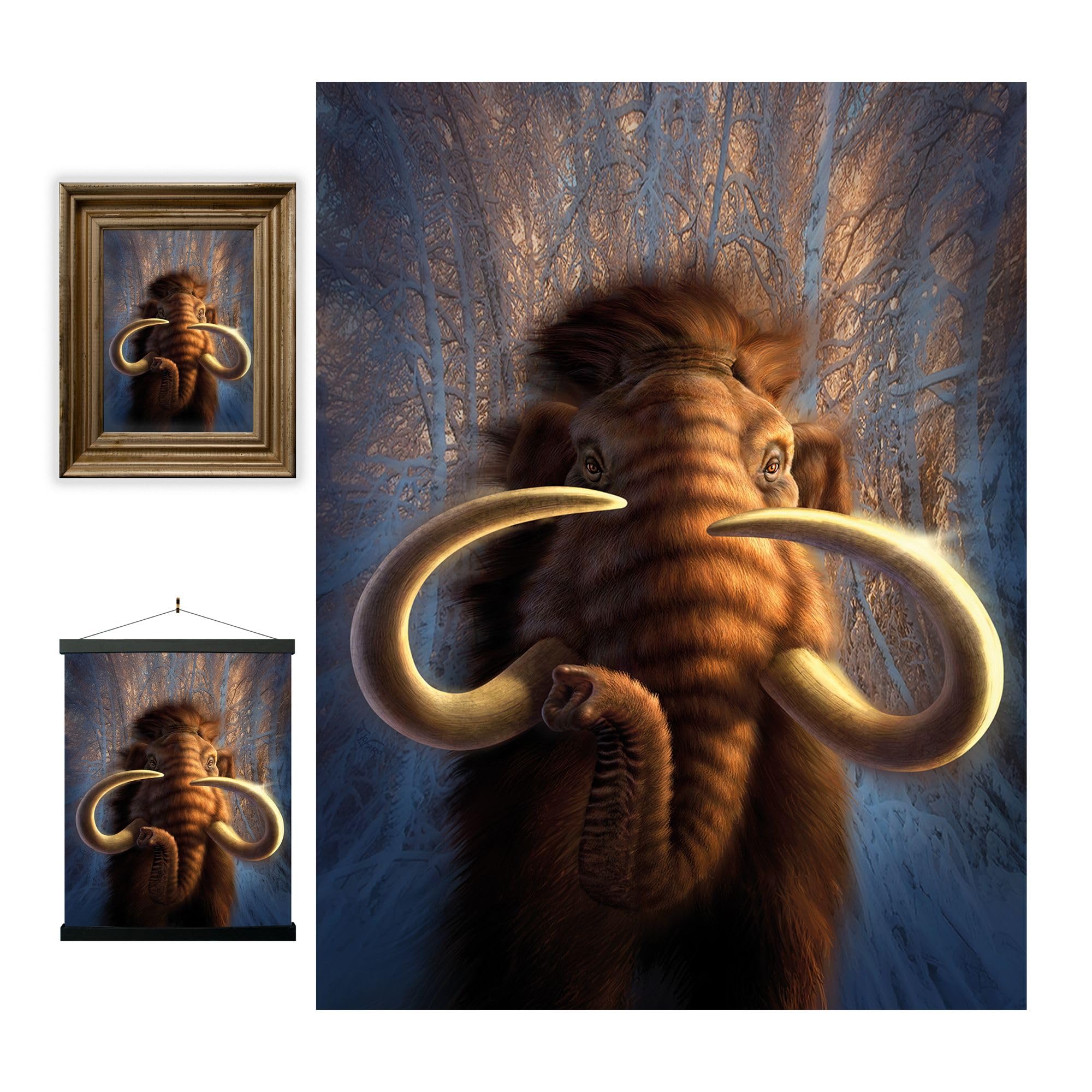 3D LiveLife Lenticular Wall Art Prints - Mammoth from Deluxebase. Unframed 3D Jurassic Poster. A perfect wall filler. Original artwork licensed from renowned artist, Jerry LoFaro