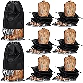 Mindsoft 20 Pcs Tall Boot Bags for Travel Large Shoe Protector Cover with Visible Window for Packing Boot Non Woven with Rope for Storage Pouch Black Portable Shoe Organizers for Men and Women