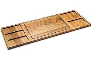SMIRLY Acacia Wood Cutting Board Set with Storage for Kitchen, Large Meal Prep