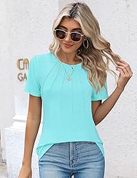 Kistore Crew Neck Shirts for Women Casual Summer