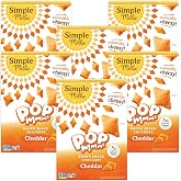 Simple Mills Pop Mmms Baked Snack Crackers, Cheddar, 6pk, 4oz | Bulk 6 Pack, Cheesy Bite-Sized Gluten Free Crackers, Made with Wholesome Veggies, Baked Not Fried, Light Airy Popped Texture