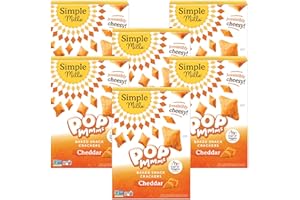 Simple Mills Pop Mmms Veggie Flour Baked Snack Crackers, Cheddar, Nothing Artificial, Kosher, Gluten Free & Non-GMO, 4 Ounce (Pack of 6)