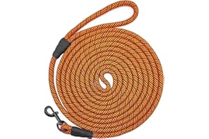 Mycicy Long Rope Leash 12, 15, 22, 30, 50, 75, 100ft Check Cord Recall Agility Lead Dog Line for Large Medium Small Dogs, Great for Dog Training Outdoor, Camping, or Backyard