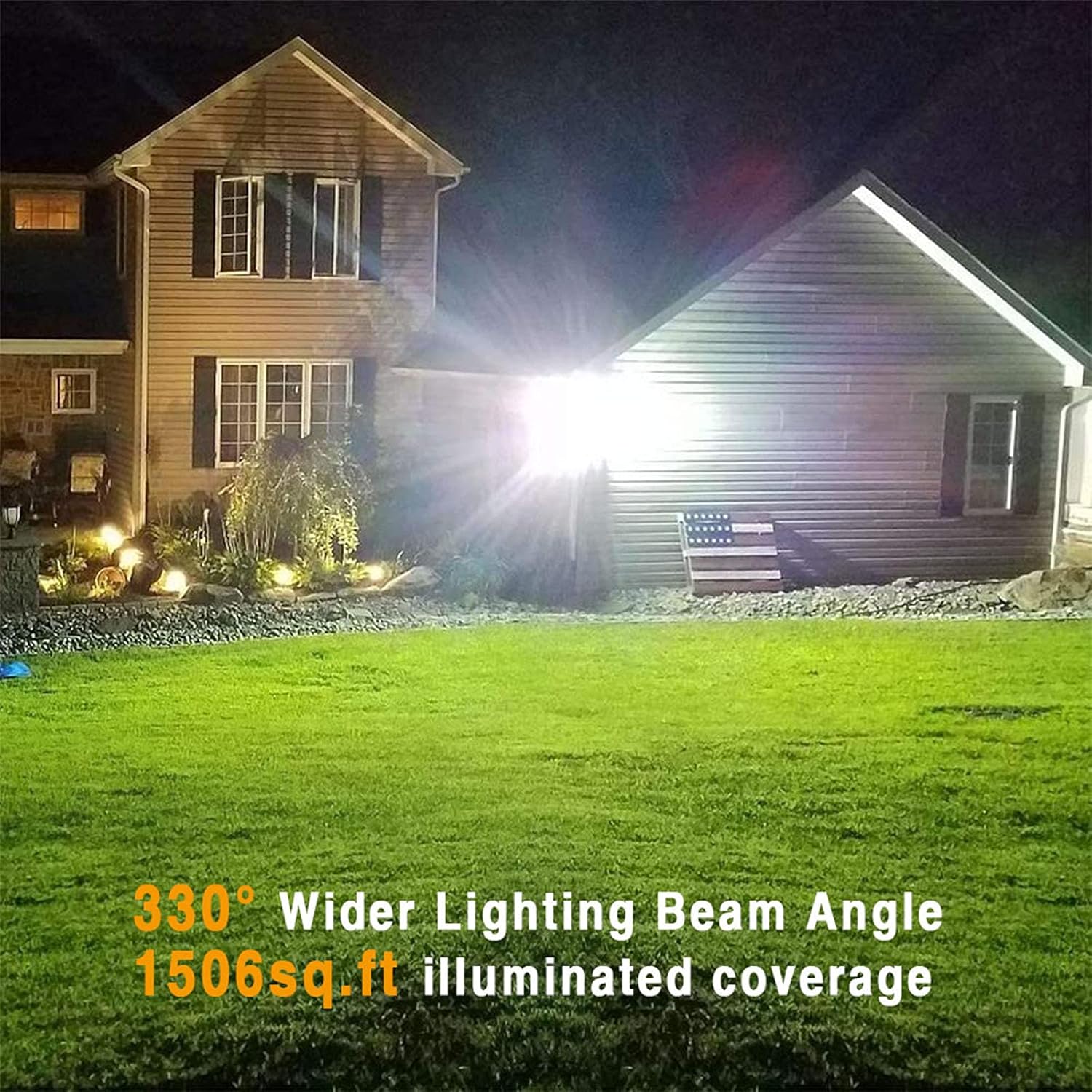 STASUN 150W LED Flood Light, 13500lm Super Bright Outdoor Security Lights with Wider Lighting Angle, 5000K Daylight, IP65 Waterproof Outside Yard Court Stadium Parking Lot Lighting Fixture: Home Improvement