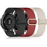 20mm Nylon Sport Elastic Bands for Forerunner 165/55/570-42mm, Compatible with Garmin Vivoactive 6/5/3 Watch Band for Women Men, 3 Pack Soft Nylon Wristbands for Venu/Venu Sq Replacement