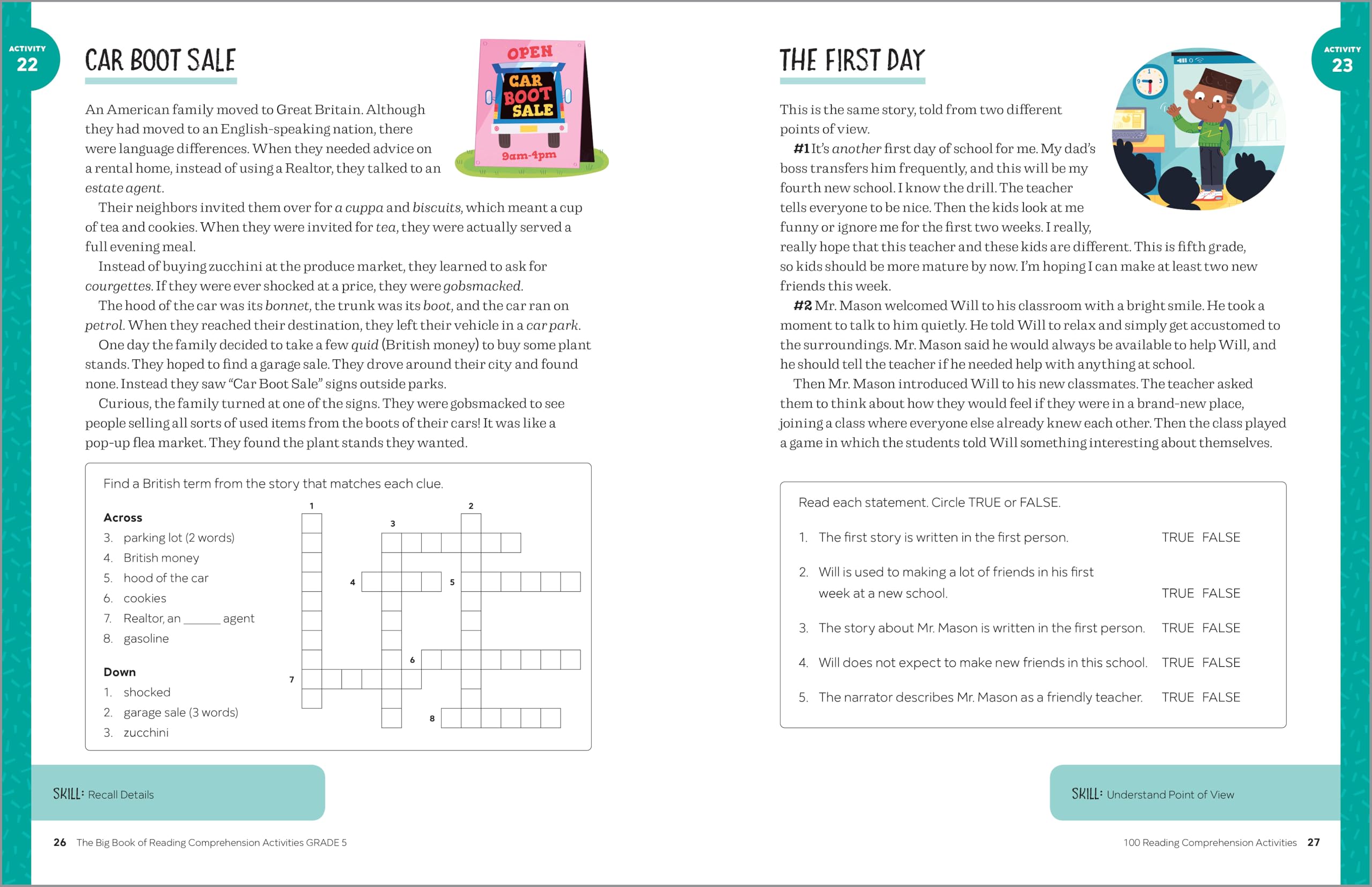 The Big Book of Reading Comprehension Activities, Grade 5: 100 Activities for After-School and Summer Reading Fun