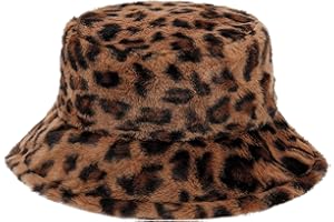 Mimfutu Winter Fuzzy Bucket Hat for Women Men, Warm Furry Fluffy Bucket Hats