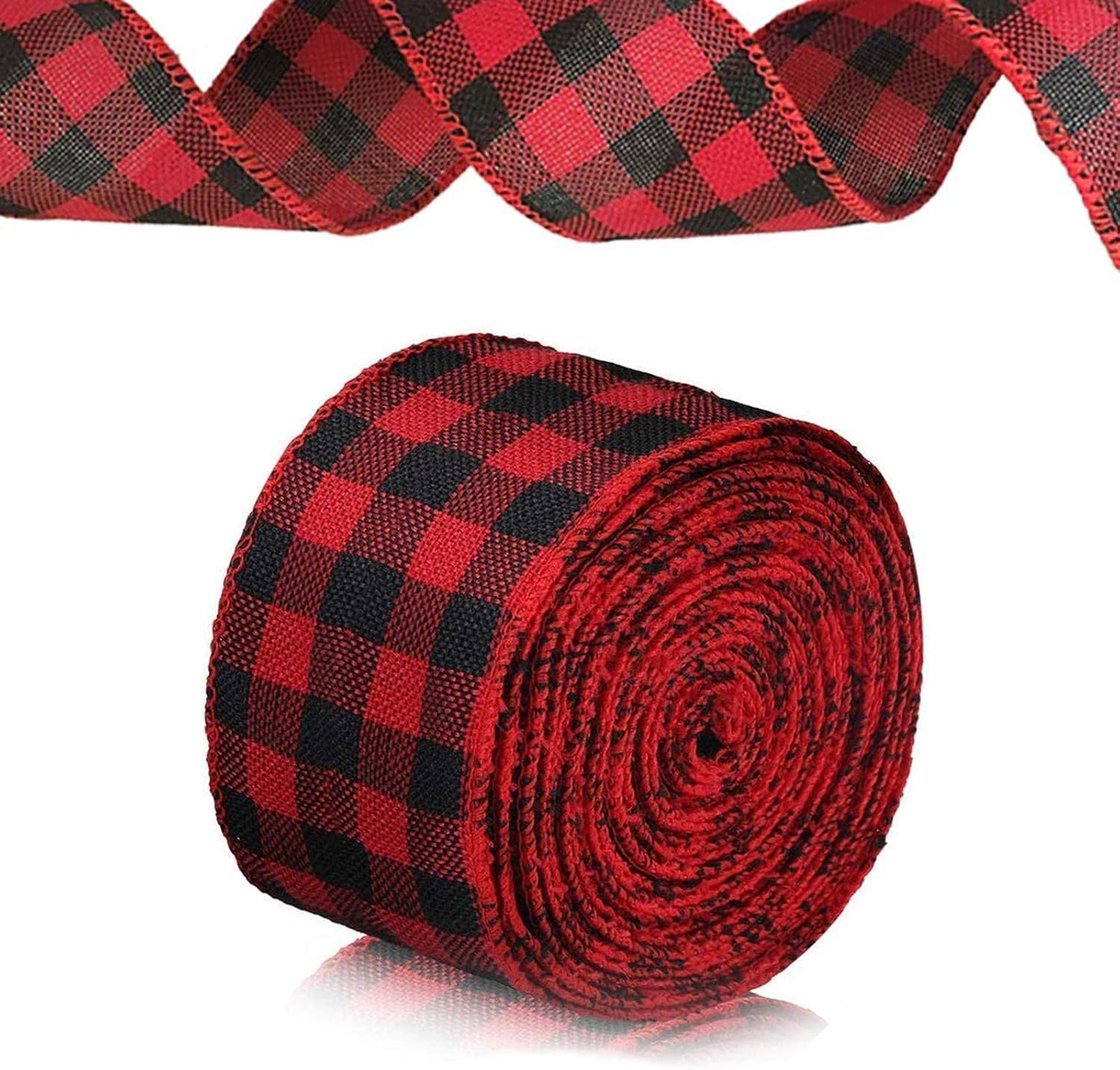 Download Amazon Com Red And Black Christmas Wired Ribbon Plaid Burlap Ribbon Xmas Ribbon Wrapping Ribbon For Christmas Crafts Decoration Floral Bows Craft 237 Inch By 2 Inch PSD Mockup Templates