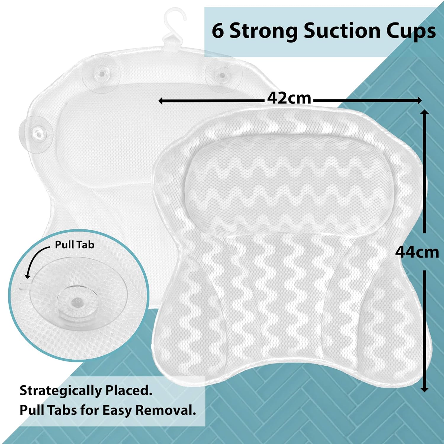 BILLIE BEAN Luxury Bath Pillow for Bathtub - 4 Bath Bombs Included - Extra Strong Suction Bath Pillows for Tub Neck and Back Support - A Relaxing Bathtub Pillow - Billie Bean Bath Accessories : Beauty