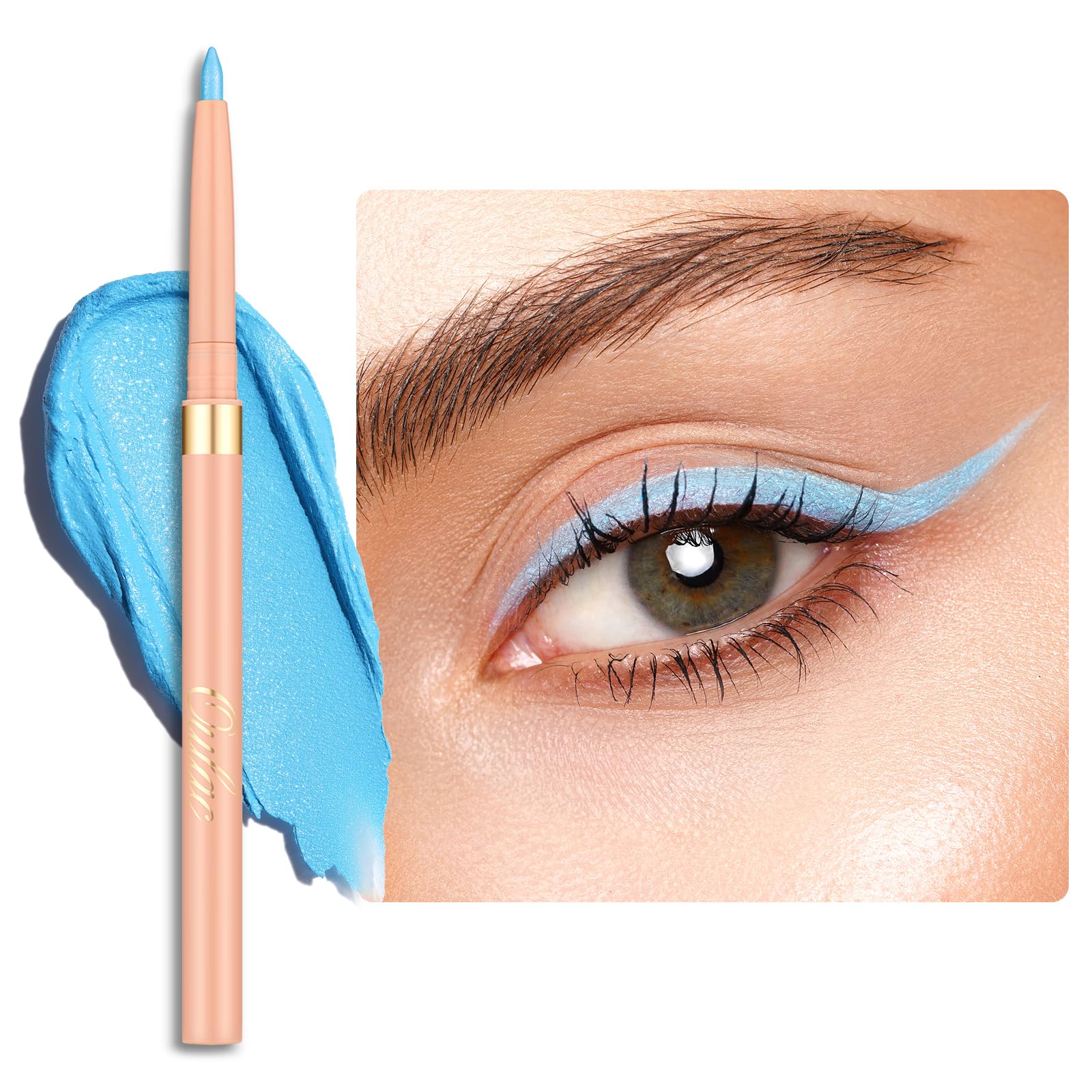 OULAC Matte Blue Eye Liner Pencils Waterproof, Smudge-proof Retractable Eyeliner Lasts 24H +, Highly Pigmented and Smooth, Long-lasting Formula, Vegan (10) Free Spirit