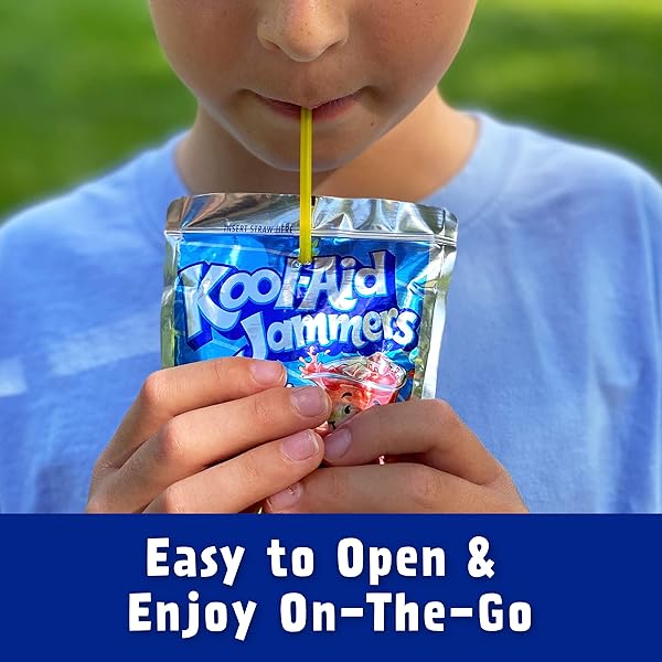 KOOL-AID JAMMERS BLUE RASPBERRY FLAVORED DRINK, 10 CT BOX, 6 FL OZ POUCHES