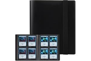 GEAoffice Card Binder - 4 Pocket Trading Card Collection Album Folder - 160 Side Loading Pocket Binder for TCG, MTG, Sports&Game Cards - Gifts for Card Collectors (All Black)