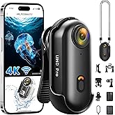 2026 Newly Enhanced Action Camera 4K,Body Cam WiFi POV Camera,Thumb Size Snap Cam with Waterproof Case,Wearable Sports Snapcam,Mini Body Camera for Walking Fishing Vlogging Cycling Horse Riding