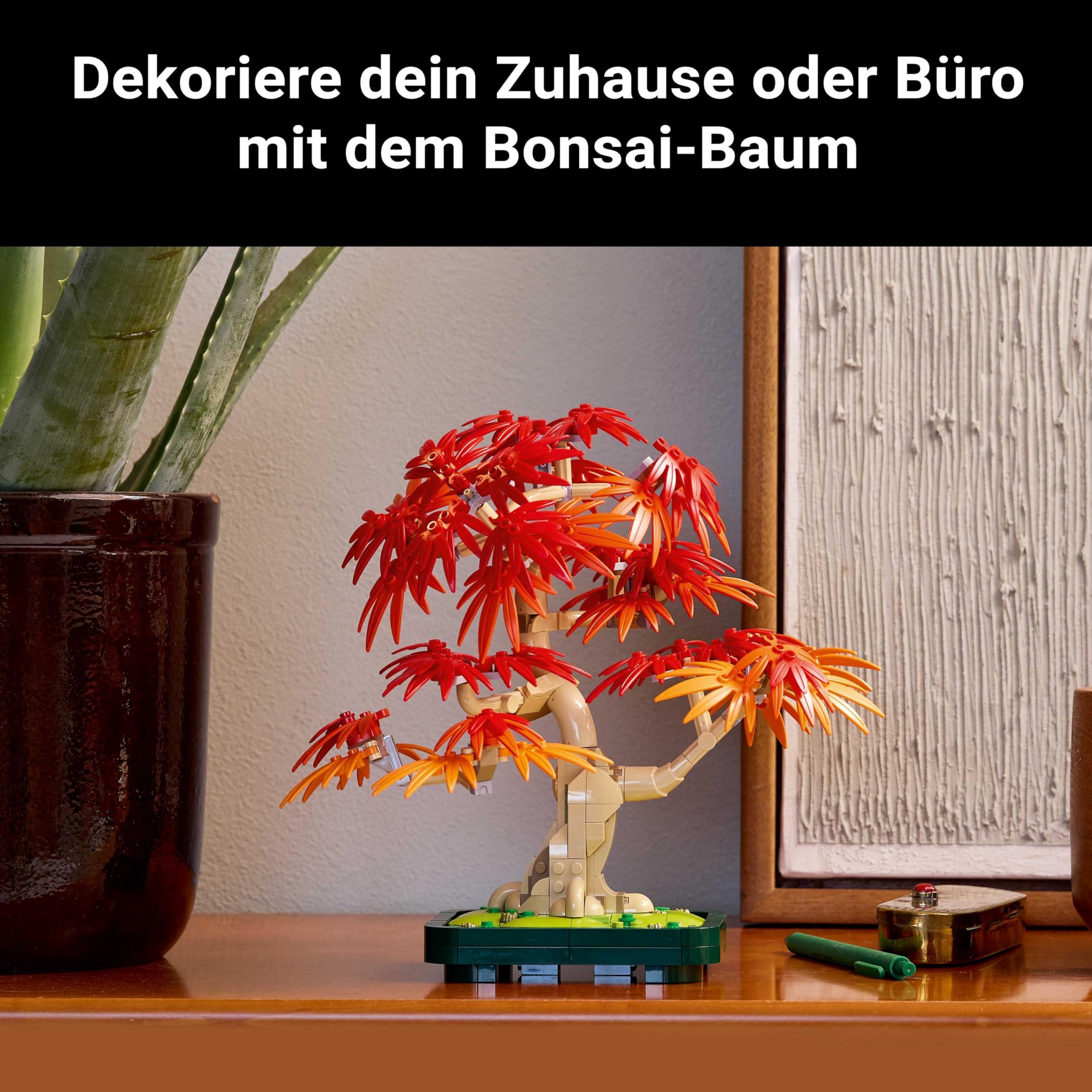 LEGO Botanicals Japanischer Roter Ahorn - Bonsai-Baum - Kunstpflanzen Set mit roten und orangefarbenen Blättern sowie einem baubaren Blumentopf - Kunstblumen DIY Deko Geschenk für Erwachsene - 10348 6