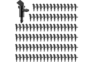 YOUHAOZHAI 100 Pcs GPH Flag Irrigation Dripper Emitter Garden Irrigation Drip Emitter Irrigation Connect 4mm/7mm Hose for Home Garden Trees Herbs (4L/H Black)