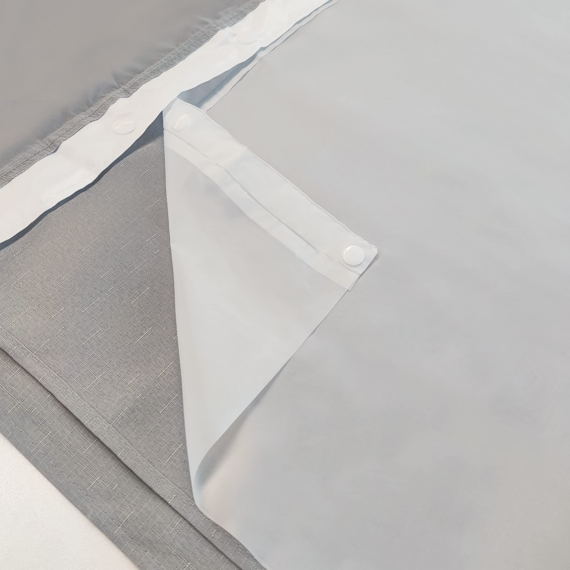 Photo 1 of River Dream Waterproof PEVA Snap-in Shower Curtain Liner Replacement: Removable to Attach, Frost, 70x78