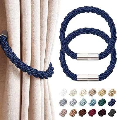 Pretty Jolly 2 Pack Magnetic Curtain Tiebacks Royal Blue Modern Drape Holdbacks