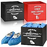 Singhoow 2 Pcs Shoe Cover Boxes Foldable Storage