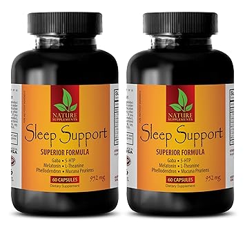 Natural Energy Supplement - Sleep Support Superior Formula 952 Mg - melatonin Capsules - 2 Bottles