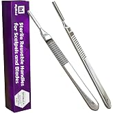 Pack of 2 Stainless Steel Scalpel Handle # 3, Premium Quality, Dermaplane Handles, Scalpel Knife Handle, Fits Variety of Scalpel Blades