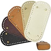 MCSDFN 5 Pcs Purse Bottoms for Crochet Bags PU Leather Bag Bases for Crocheting Oval Bag Bottom Knitting Crochet Bottom Purse Accessories for DIY Crochet Handbag Shoulder Bags Making, 9.84" x 4.72"