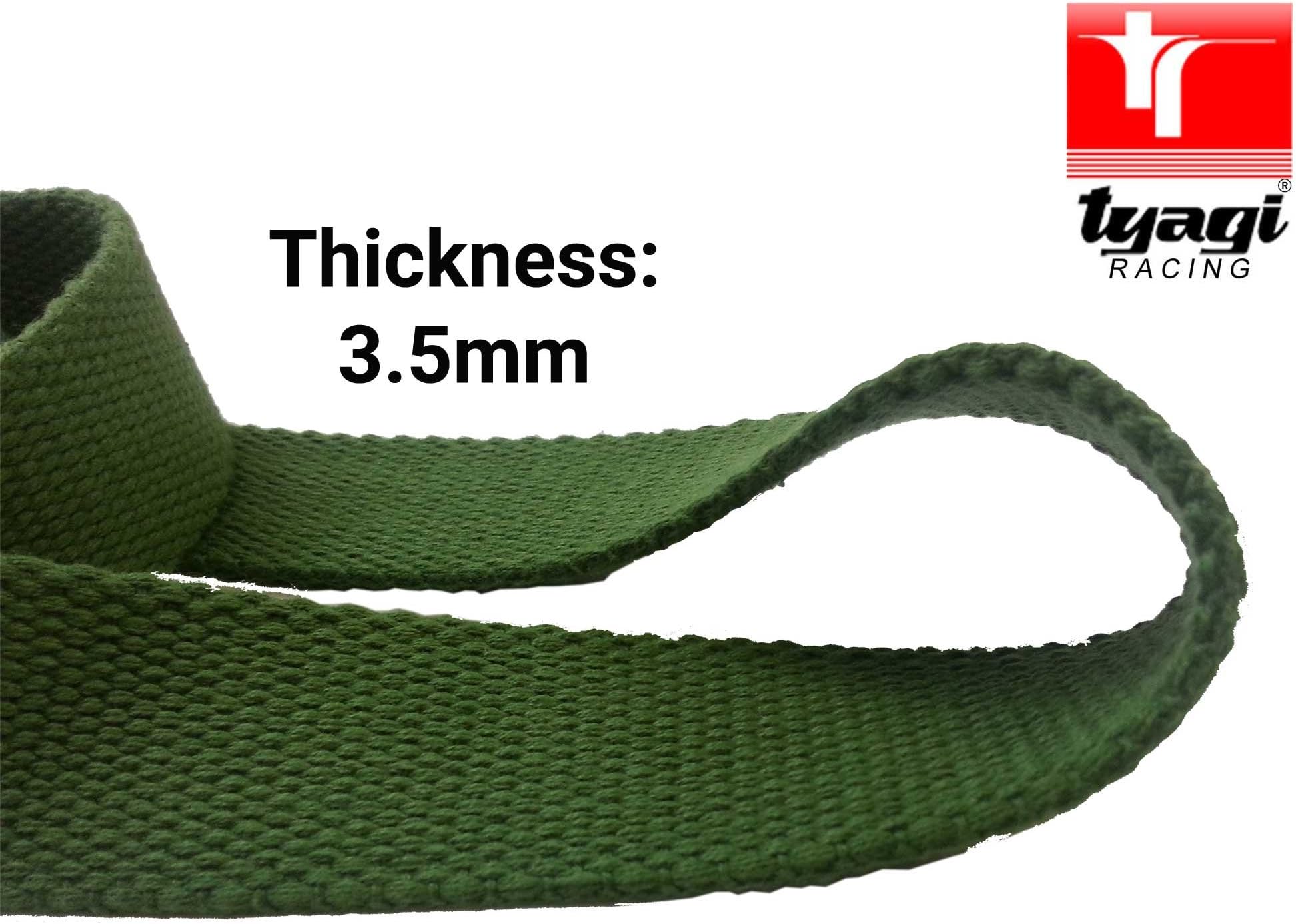 Tyagi Racing Olive Green 25mm 1" inch Heavy Duty Canvas Webbing Tape, Thick Strong Bag Strap Crafting Cotton Webbing - 2 Meter