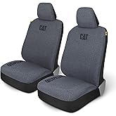 CAT CozyBlend Car Seat Covers, Blue Heather - Premium Jersey Fabric Seat Covers for Cars Trucks SUV, Breathable Cotton Car Seat Covers Front Seats Only, Universal Fit Automotive Interior Covers