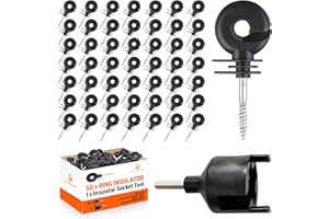 PET & LIVESTOCK HQ Electric Fence Insulators Screw-in Wooden Posts - Suitable for Polytape Polywire Tape Rope Electric Wire