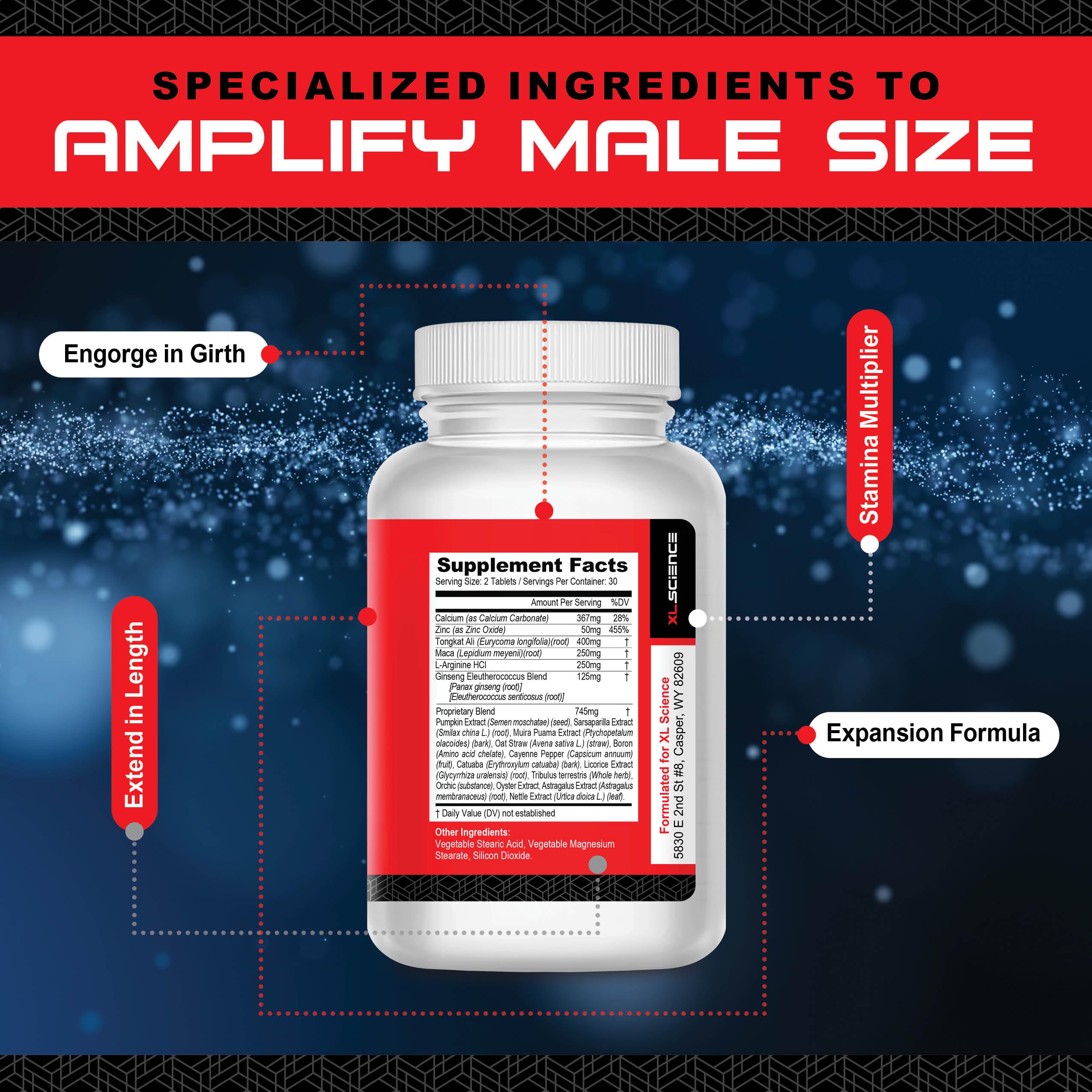 Mr Man Male Enlargement Pills- Size Enhancing Supplement for Men- Add Over 3 in 90 Days- 60 Tablets