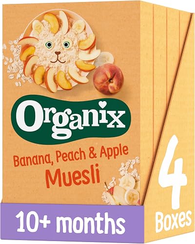 Organix Banana Peach Apple Organic Baby Muesli 10+ Months 200g Box Pack of 4