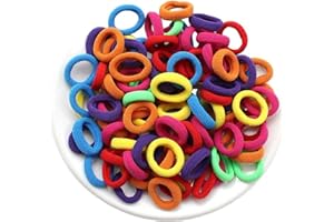 Fokmuaex 300pcs Fluorescent Scrunchie for children - Allergy-proof seamless children's hair tie, 0-8 year old girls anti-hook