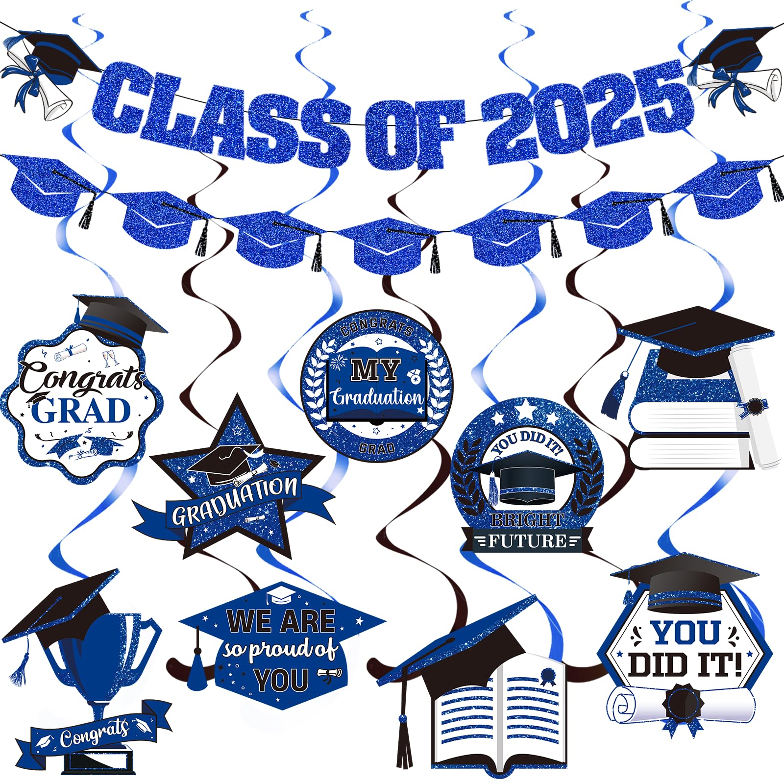 Photo 1 of Blue Class Of 2025 Banner Class Of 2025 Decorations Graduation Decorations 2025 Graduation Banner Grad Party Decorations 2025
