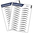 Bliss and Beyond USA, 2 sheets eyebrow tattoo waterproof sticker, Long Lasting, Natural Looking Fake Eyebrow for Alopecia, Chemo, Cancer gift. Same Size eyebrow tattoos (Natural Miami, Black)