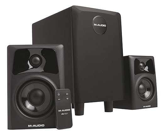 title=M-Audio AV 32.1, Sistema Audio 2.1 con Coppia di Casse Acustiche Attive