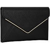 DEXMAY Evening Clutch Handbag for Women Elegant Saffiano PU Leather Envelope Handheld Purse Formal Foldover Dressy Bag