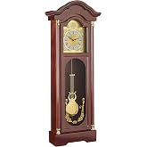 Bedford Clock Collection Antique Cherry Oak Finish Chiming Wall Clock with Roman Numerals, 33.25" L