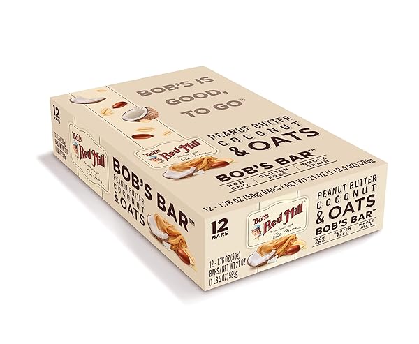 BOB’S RED MILL 12PK PEANUT BUTTER COCONUT & OATS BAR, 12 BARS (PACK OF 1) – NON GMO, GLUTEN FREE, KOSHER