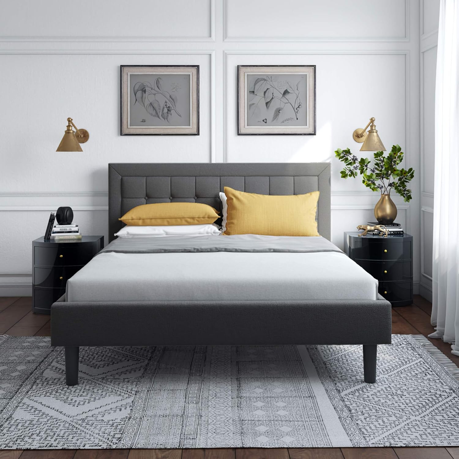 Vibe King Upholstered Platform Bed Mattress Foundation