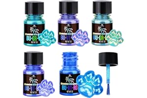 DECORROM Chameleon Mica Powder - 5 Color Shifting Pigment Powder for Epoxy Resin Art, Tumbler, Painting - Epoxy Resin Color Changing Pigment Blue Tones Chameleon Mica for Candle, Slime, Soap Making, Nail Art
