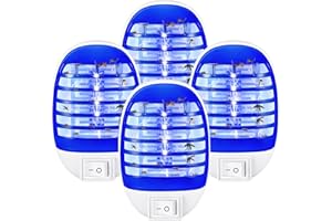 JAHYELEC Indoor Bug Zapper Plug in Electronic Mosquito Zapper Fly Zapper Lamp for Bug Insect Trap for Home, Kitchen, Bedroom, Living Room, Office Indoor Use, Pack of 4, Blue