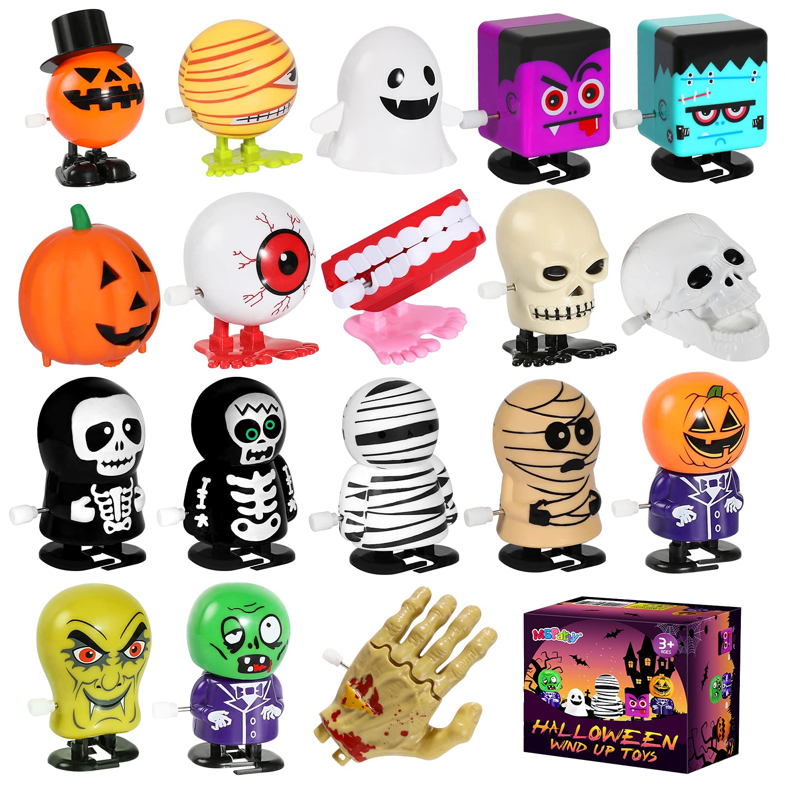 MGparty 24Pack Halloween Wind Up Toys Assortment for Kids Halloween Toy for Goody Bag Filler Party Favors