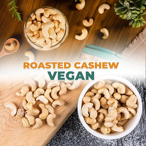 HANSIA ROASTED CASHEW VEGAN, DRY ROASTED UNSALTED SUPERFOOD, FRESH, HEALTHY, LOW SODIUM SNACKS, RICH OF PROTEIN & NATURAL FIBER, PROTEIN, VITAMIN AND IRON |GIFT GIVING (ROASTED CASHEW, 2.2 POUNDS (PACK OF 1))