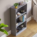 Vida Designs Cambridge 3 Tier Medium Bookcase Grey Wood Shelving view 7