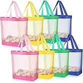 Amylove 11 x 12.9 Inche Mesh Beach Tote Bags Mini Pool Beach Bags Reusable Colorful Polyester for Travel Party Swim Toys