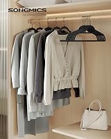 SONGMICS Velvet Hangers Set of 50 Non-Slip Slim Coat Hangers with Tie Bar view 2